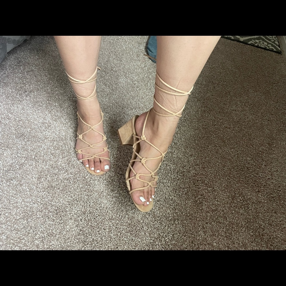 Tan Lace up heels
